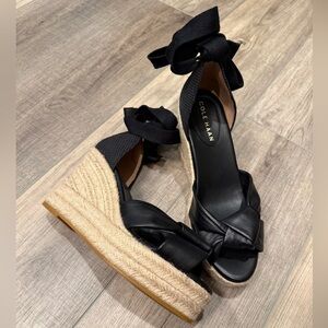 Cole Haan Black Wedge Espadrilles